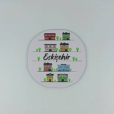 ESKİŞEHİR ODUNPAZARI EVLERİ-AHŞAP BARDAK ALTLIĞI - TEKLİ - 1