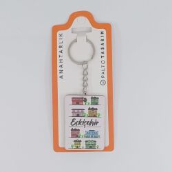 ESKİŞEHİR SIRALI EVLER-AHŞAP ANAHTARLIK - TEKLİ - 