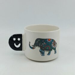 ETNİK FİL-SMİLE KUPA - SİYAH SAP - 