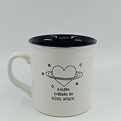 EVRENİN EN GÜZEL KÖŞESİ-İDA KUPA - TRANSPARAN SAP TRANSPARAN GÖVDE SİYAH İÇ - 