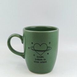 EVRENİN EN GÜZEL KÖŞESİ-OVAL KUPA - YEŞİL SAP YEŞİL GÖVDE YEŞİL İÇ - 