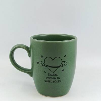 EVRENİN EN GÜZEL KÖŞESİ-OVAL KUPA - YEŞİL SAP YEŞİL GÖVDE YEŞİL İÇ - 1