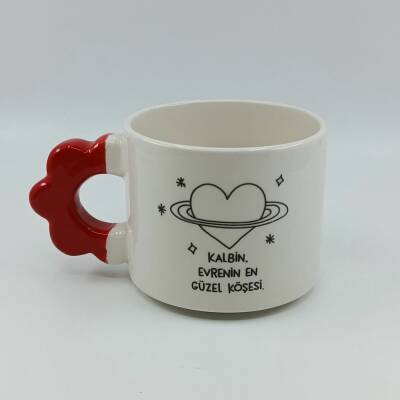 EVRENİN EN GÜZEL KÖŞESİ-PAPATYA KUPA - KIRMIZI SAP - 1