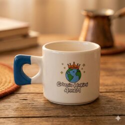 EVRENİN HAKİMİ ANNEM-KALP KUPA - MAVİ SAP - 