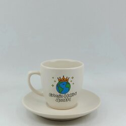 EVRENİN HAKİMİ ANNEM-KLASİK TÜRK KAHVESİ FİNCANI - TRANSPARAN GÖVDE - 