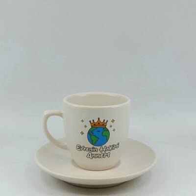 EVRENİN HAKİMİ ANNEM-KLASİK TÜRK KAHVESİ FİNCANI - TRANSPARAN GÖVDE - 1