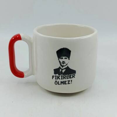 FİKİRLER ÖLMEZ-ARYA ÇAY FİNCANI - KIRMIZI SAP - 1