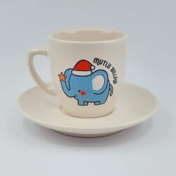 FİL MUTLU YILLAR-KLASİK TÜRK KAHVESİ FİNCANI - TRANSPARAN GÖVDE - 