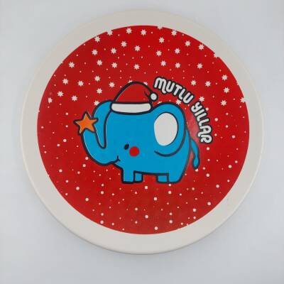 FİL MUTLU YILLAR-SATÜRN SUNUM TABAĞI - TRANSPARAN GÖVDE - 1