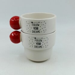 FOLLOW YOUR DREAMS-İKİLİ PUNTO ESPRESSO - KIRMIZI SAP - 