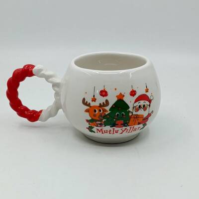 GEYİK ÇAM AĞACI NOEL BABA MUTLU YILLAR-BALONCUK KUPA - KIRMIZI SAP - 1