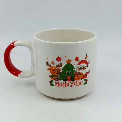 GEYİK ÇAM AĞACI NOEL BABA MUTLU YILLAR-D KUPA - KIRMIZI SAP - 1