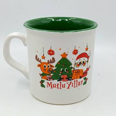 GEYİK ÇAM AĞACI NOEL BABA MUTLU YILLAR-İDA KUPA - TRANSPARAN SAP TRANSPARAN GÖVDE YEŞİL İÇ - 1