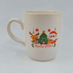 GEYİK ÇAM AĞACI NOEL BABA MUTLU YILLAR-OVAL KUPA - TRANSPARAN SAP - 