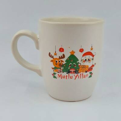 GEYİK ÇAM AĞACI NOEL BABA MUTLU YILLAR-OVAL KUPA - TRANSPARAN SAP - 1