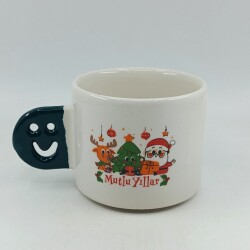 GEYİK ÇAM AĞACI NOEL BABA MUTLU YILLAR-SMİLE KUPA - YEŞİL SAP - 