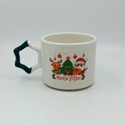 GEYİK ÇAM AĞACI NOEL BABA MUTLU YILLAR-YILDIZ KUPA - YEŞİL SAP - 1