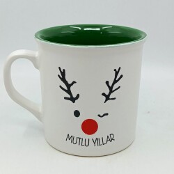 GEYİK MUTLU YILLAR-İDA KUPA - TRANSPARAN SAP TRANSPARAN GÖVDE YEŞİL İÇ - 