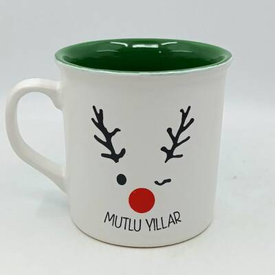 GEYİK MUTLU YILLAR-İDA KUPA - TRANSPARAN SAP TRANSPARAN GÖVDE YEŞİL İÇ - 1