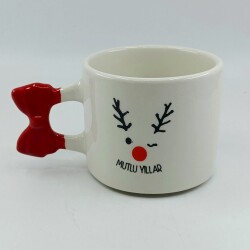 GEYİK MUTLU YILLAR-KURDELE KUPA - KIRMIZI SAP - 