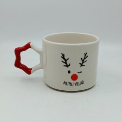 GEYİK MUTLU YILLAR-YILDIZ KUPA - KIRMIZI SAP - 