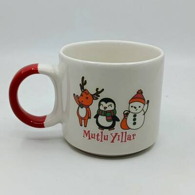 GEYİK PENGUEN KARDANADAM MUTLU YILLAR-D KUPA - KIRMIZI SAP - 1