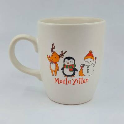 GEYİK PENGUEN KARDANADAM MUTLU YILLAR-OVAL KUPA - TRANSPARAN SAP - 1