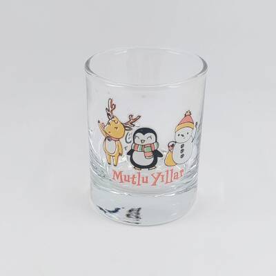 GEYİK PENGUEN KARDANADAM MUTLU YILLAR-SHOT BARDAĞI - ŞEFFAF - 1