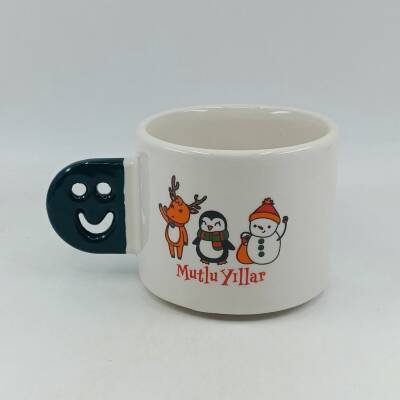 GEYİK PENGUEN KARDANADAM MUTLU YILLAR-SMİLE KUPA - YEŞİL SAP - 1