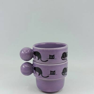 GEZEN KEDİ-İKİLİ PUNTO ESPRESSO - MOR SAP MOR GÖVDE - 1