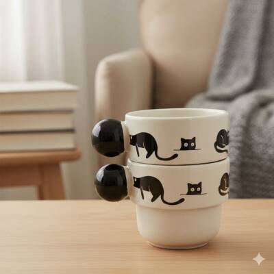 GEZEN KEDİ-İKİLİ PUNTO ESPRESSO - SİYAH SAP - 1