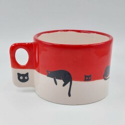 GEZEN KEDİ-POLO KUPA - KIRMIZI ALT - 