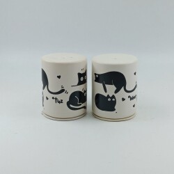 GEZEN KEDİ-SİLİNDİR SERAMİK TUZLUK & BİBERLİK - SİLİNDİR SERAMİK TUZLUK & BİBERLİK - 