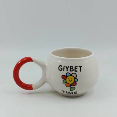GIYBET TİME PAPATYA-BALONCUK KUPA - KIRMIZI SAP - 1