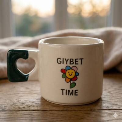 GIYBET TİME PAPATYA-KALP KUPA - YEŞİL SAP - 1