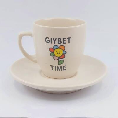 GIYBET TİME PAPATYA-KLASİK TÜRK KAHVESİ FİNCANI - TRANSPARAN - 1