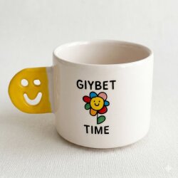 GIYBET TİME PAPATYA-SMİLE KUPA - SARI SAP - 