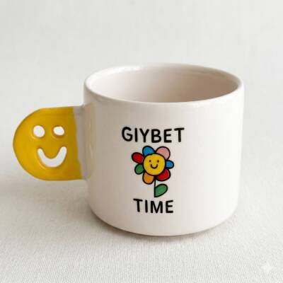 GIYBET TİME PAPATYA-SMİLE KUPA - SARI SAP - 1