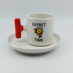 GIYBET TİME PAPATYA-T TÜRK KAHVESİ FİNCANI - TURUNCU SAP - 