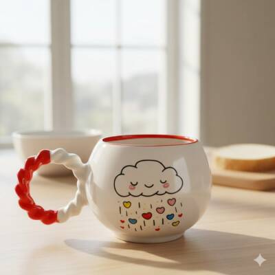 GÖKKUŞAĞI KALPLER -BALONCUK KUPA - TURUNCU SAP - 1