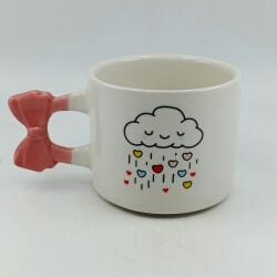 GÖKKUŞAĞI KALPLER -KURDELE KUPA - PEMBE SAP - 