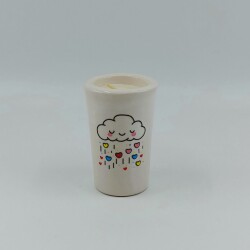 GÖKKUŞAĞI KALPLER -SERAMİK PANDORA MUM - TEKLİ - 