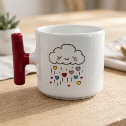 GÖKKUŞAĞI KALPLER -T KUPA - KIRMIZI SAP - 