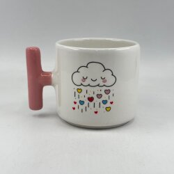 GÖKKUŞAĞI KALPLER -T KUPA - PEMBE SAP - 