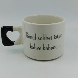 GÖNÜL SOHBET İSTER-KALP KUPA - SİYAH SAP - 