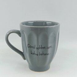 GÖNÜL SOHBET İSTER-KAMPANYALI KUPA - UZUN FORM GRİ - 