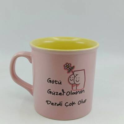 GÖTÜ GÜZEL OLANIN -İDA KUPA - PEMBE SAP PEMBE GÖVDE SARI İÇ - 1