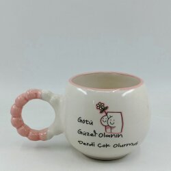 GÖTÜ GÜZEL OLANIN -PUF KUPA - PEMBE SAP PEMBE TURNET - 