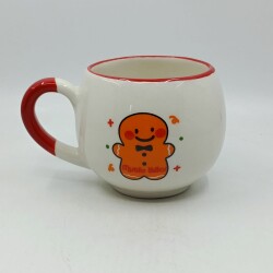 GÜLEN KURABİYE ADAM MUTLU YILLAR-BALON KUPA - KIRMIZI SAP KIRMIZI TURNET - 