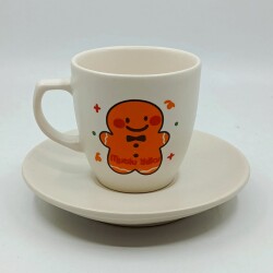 GÜLEN KURABİYE ADAM MUTLU YILLAR-KLASİK TÜRK KAHVESİ FİNCANI - TRANSPARAN GÖVDE - 